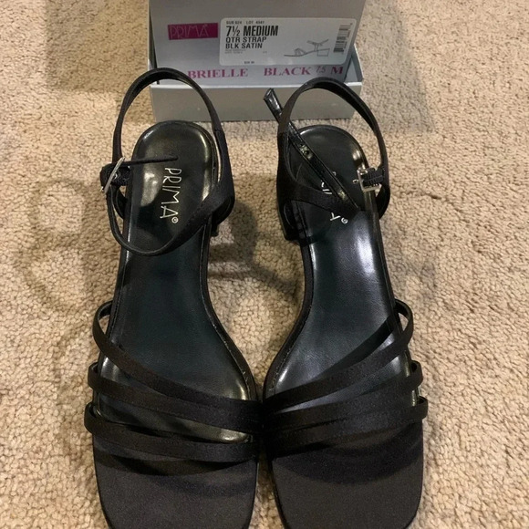 Prima Gabrielle Black Strappy Heels size 7.5 - Picture 3 of 5
